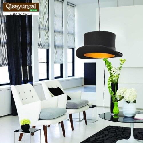 2017 Hot Sales New Modern Mooi light Fabric Bowler Tall Hat Pendant Lamps Lighting in gold or silver light & lighting qiseyuncai