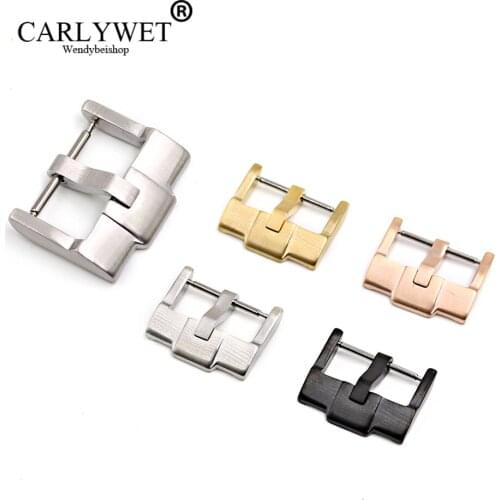 CARLYWET 18mm Hot Wholesale New Silver Brushed Gold Polished Stainless Steel High quality Pin Watch Buckle Clasp without logo