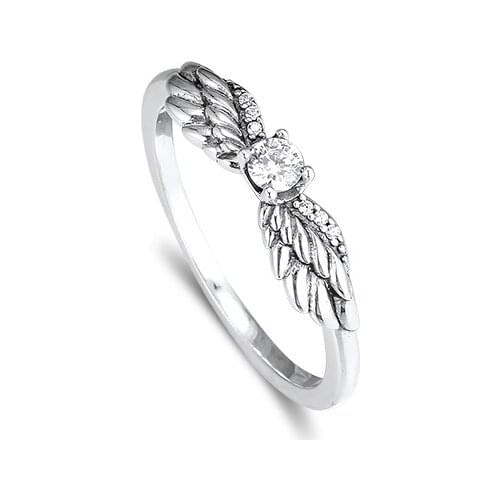 Angel Wing Rings 100% Authentic 925 Sterling-Silver-Jewelry Free Shipping