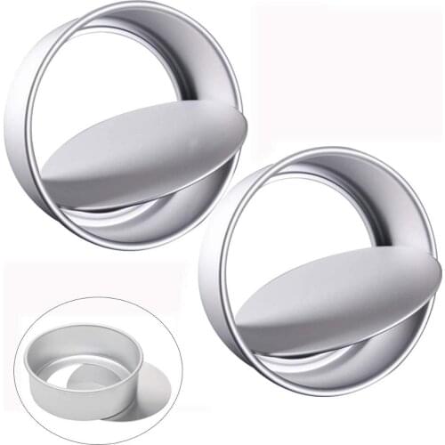 2pcs 8 Inch Round Cake Pan Set With Removable Bottom Aluminum Alloy Chiffon Cake Mold/Mould Set Round Cakes Tins