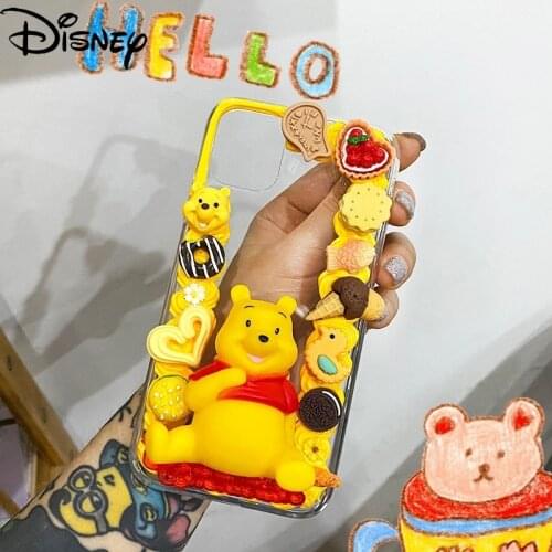 Disney cartoon cute Winnie the Pooh handmade diy girl phone case for iphone 12mini/11promax/12promax/se/xr/7plus/8p/xs/xsmax/11