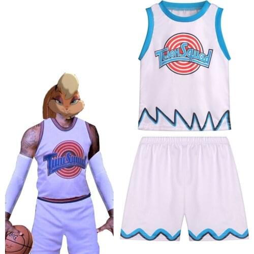 2021 New Funny Kids Air Slam Dunk Cosplay Suit Halloween Boys Movie Jersey Costume Tops+shorts Party Clothing Two Piece Sets