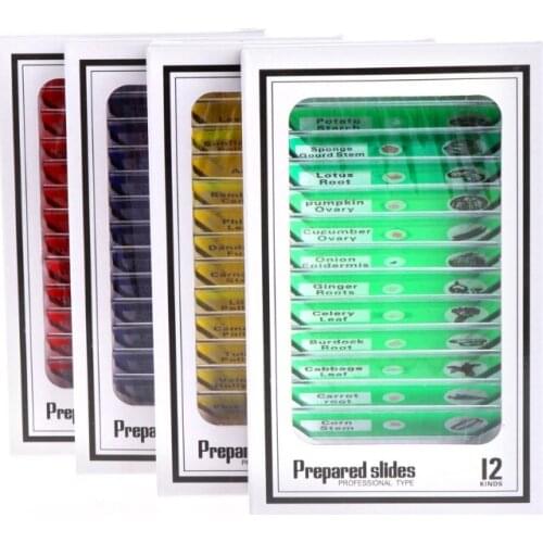 48 Pcs Prepared Microscope Slides Specimen Animals Insects Plants Flowers Sample