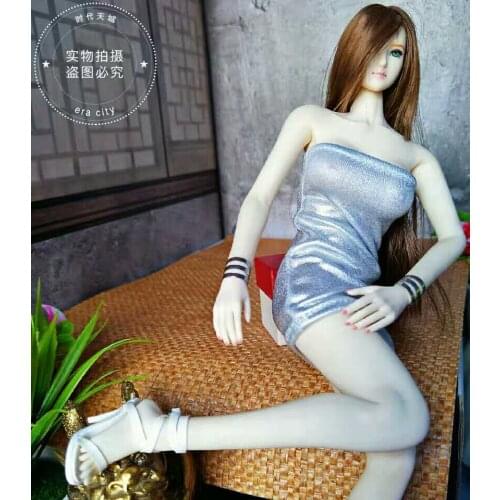 Custom 1:6 Scale Silver wrapped chest skirt Dress For 12" PH Female Body