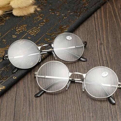 Iboode Retro Men Women Reading Glasses Classic Round Metal Frame Presbyopic Eyeglasses Unisex Magnification Eyewear +1.0 To +4.0