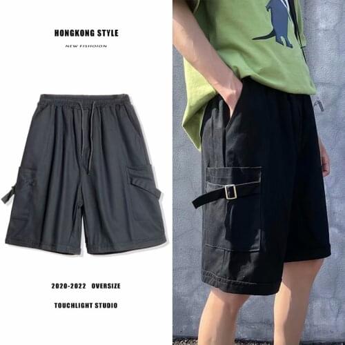 Solid Color Casual Short Pants Loose and Comfortable Shorts Simple Sports Big Pocket Shorts Black, Khaki, Orange Red Short Pants