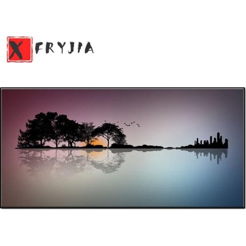 Full drill square round diamond painting Sea reflection oasis and city, guitar mosaic diamond rhinestones diamond embroidery