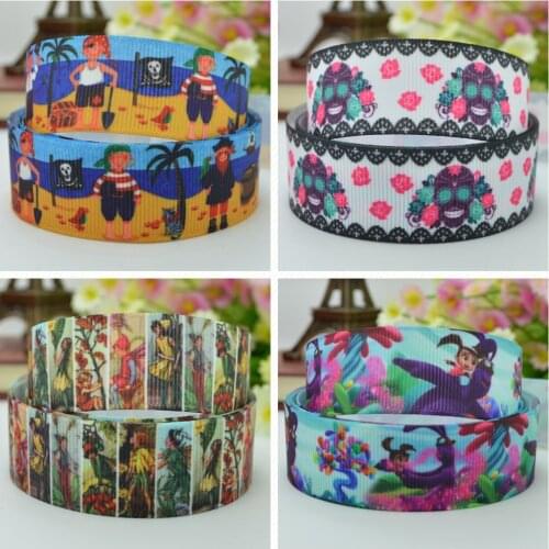 SUPWRF 16 22mm 38 50 75mm Cartoon Printed grosgrain ribbon hair bow DIY hair accessories decoration 50 Yards B0929