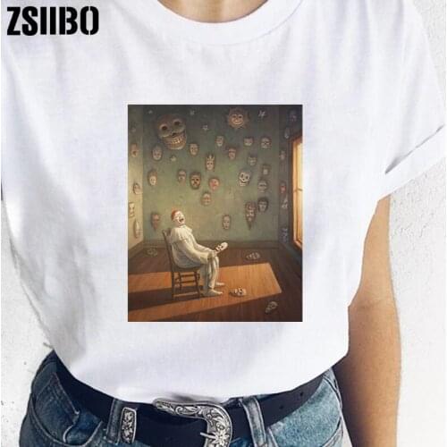 Women Shirts Short Sleeve Harajuku T-shirts clothing Tops warrior clothes vintage vegan punk ropa mujer jersey tee print Tshirts