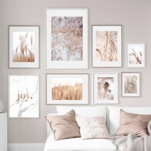 Winter Flower Reed Dandelion Plant Landscape Wall Art Canvas Painting Nordic Posters Prints Wall Pictures For Living Room Decor