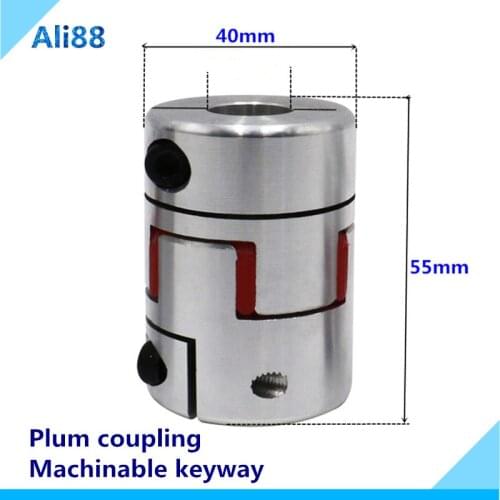2pcs CNC Flexible Jaw Spider Plum Coupling Shaft Coupler D40 L65mm 12 to 14mm With a keyway 5mm at one end
