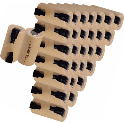 30 pieces SC batteries 2200mah 1.2v subc nicd battery random color