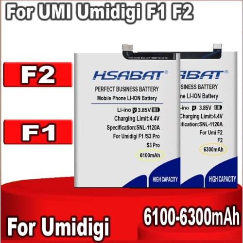 HSABAT F1 5600mAh Top Capacity Battery for UMI Umidigi F1 F1 Play S3 Pro Smart Phone Batteries