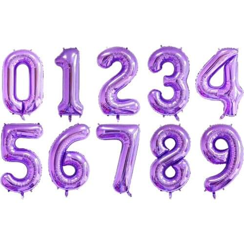 Large 40inch purple number balloons 1st dream 40th anniversary birthday party decorations kids and adult