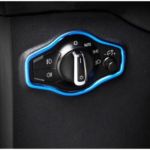 For Audi Q5 2009-2017 Stainless Steel Headlight Switch buttons frames Sequins Interior Stickers Car Accessories