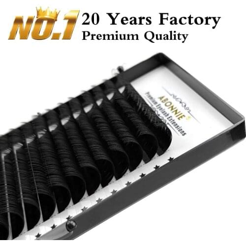 Abonnie Private Label 0.15 0.25 C D Curl Volume Individual Lash Trays Mixed Lengh Primer Eyelash Extension