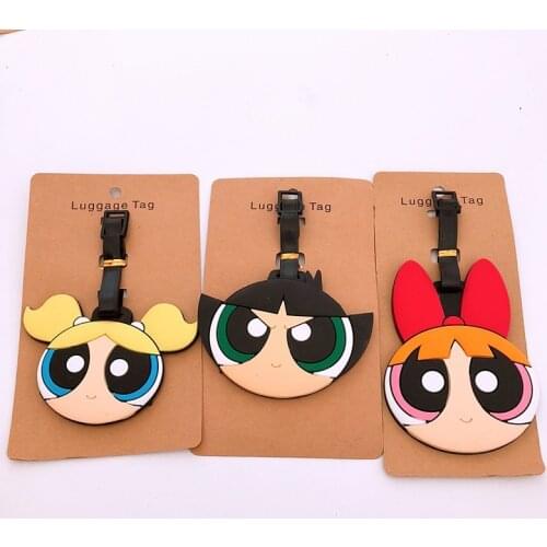 IVYYE 1PCS Power Girl Anime Bag Accessories Luggage Tag Suitcase ID Address Portable Tags Holder Baggage Travel Labels New