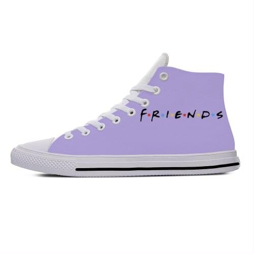 Friends TV Show Anime Cartoon Cute Fashion Funny Casual Cloth Shoes High Top Lightweight Breathable 3D Print Men Women Sneakers
