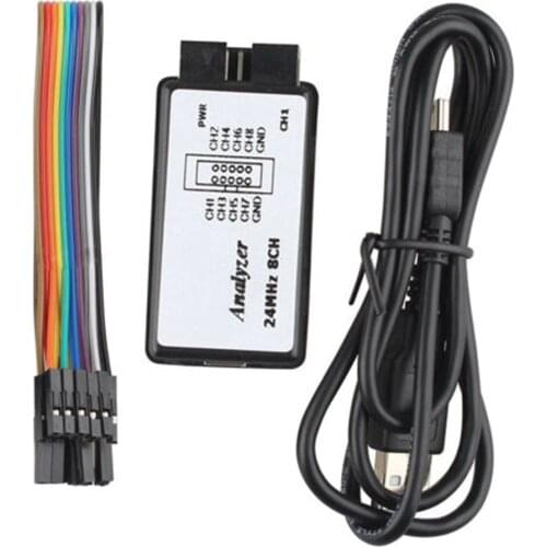 1Set USB Logic Analyzer 24M 8CH Microcontroller ARM FPGA Logic Analyzer Debugger Tool 24MHz, 16MHz, 12MHz, 8MHz, 4MHz, 2MHz