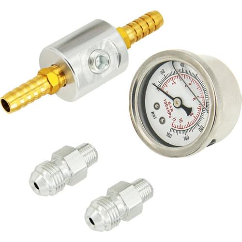 0-160 psi small oil Pressure Gauge ,1/8 NPT Fuel Pressure Gauge and adaptor kit For fuel injection systems
