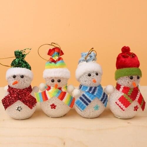 Lovely Colorful Changing LED Snowman Christmas Decoration Mood Lamp Night Light Xmas Tree Hanging Ornament