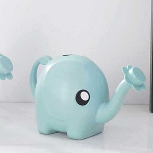 1L Cute Cartoon Elephant Watering Can Children Plastic Long Spout Water Kettle Bottle for Plants Flower Pots Home Patio
