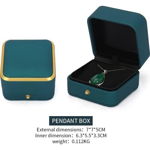 New Green Necklace Jewelry Display Storage Box For Female Diamond Ring Earring Bracelet Showcase Jewellery Holder For Lover Gift