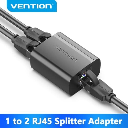 Vention RJ45 Splitter Connector Adapter 1 to 2 Ways Ethernet Splitter Coupler Contact Modular Plug Connect Laptop Ethernet Cable
