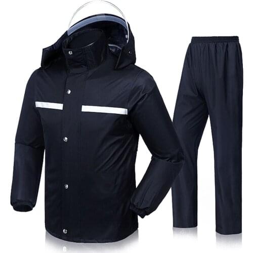 Rain Coat Hood Poncho Night Reflection Oxford +PVC 2pcs/Set Raincoat Waterproof Outdoor Windbreak Unisex Cloak Hiking Camping