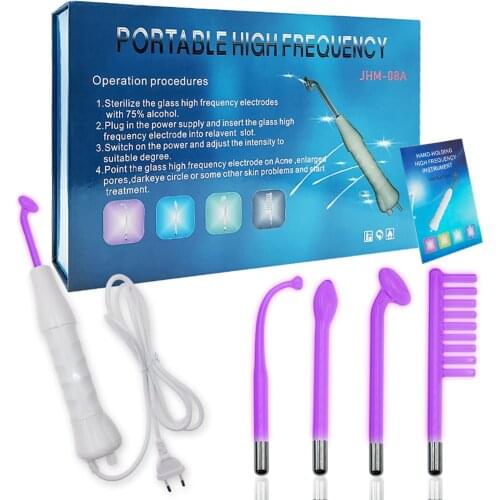 Portable High Frequency Therapy Electrotherapy Wand Comb Tightening Acne Spot Professional Facial Skin Care Aesthetic Equipment