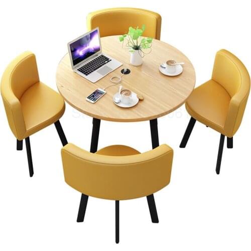 Simple negotiation table and chair combination one table four chairs office meeting casual tea shop coffee table
