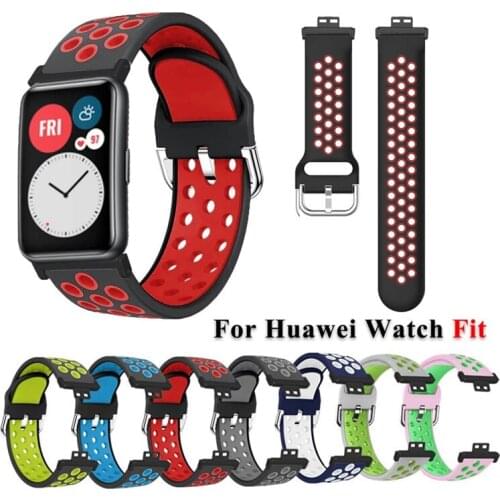 Silicone Band For Huawei Watch Fit Strap Breathable Sport Bracelet Replacement Wristband Woman Man For Huawei Fit Watchbands