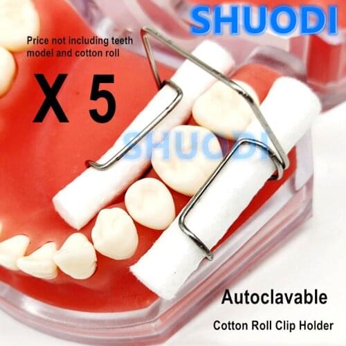 5pcs Dental Cotton Roll Clip Holder Autoclavable Orthodontic Isolator Tool Clinic Orthodontic Lab Supplies Cotton Holder