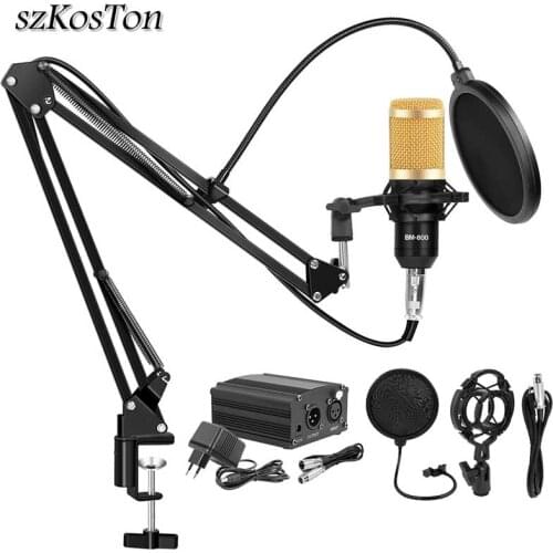 BM 800 Studio Microphone Condenser Microphone Vocal Record KTV Karaoke BM800 microfono For Radio Braodcasting Singing Mic Holder