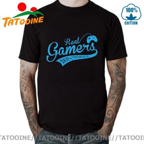 Tatooine Vintage Real Gamers Skip Tutorials T shirt Retro Gaming Fans gift Tee shirt Worldwide Trendy PS5 PS Playstation T-shirt