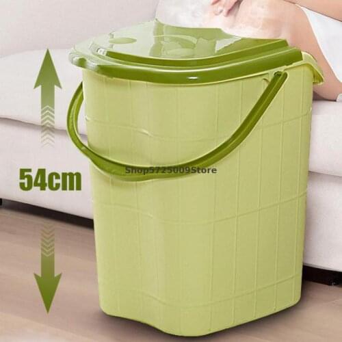 Heightening And Thickening Foot Bath Bucket Over Calf Plastic Foot Bath Bucket With Cover High Deep Bucket Massage Foot Bath