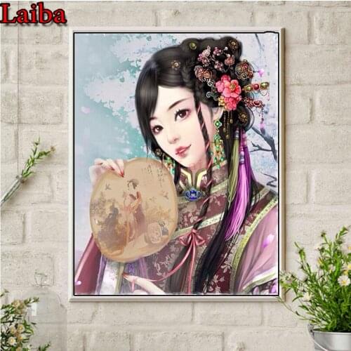 Japanese women diy full square round diamond embroidery rhinestones painting 5d diamond mazayka Chinese Geisha dancing wall art