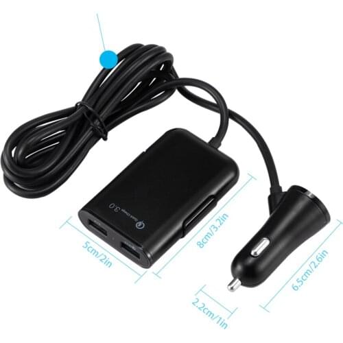 4 Port Car Charger Multi USB Passenger Car Charger QC 3.0 Front Back Seat Adapter Universal Charging USB Chargers For IPhone GPS