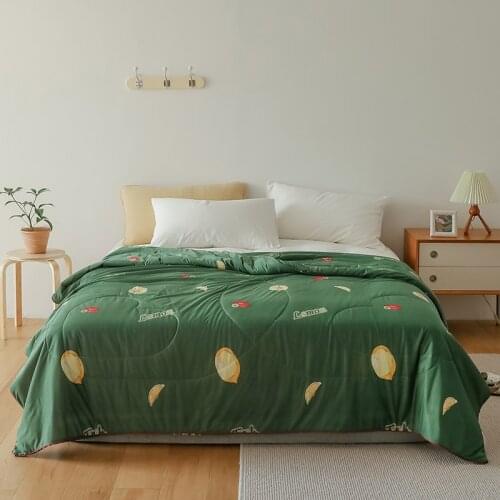 1pc Flower pattern Cool Silksoft Quilt Summer Blanket Cooling Smooth Blanket Vintage Style Comforter Bed Cover Single Queen Size