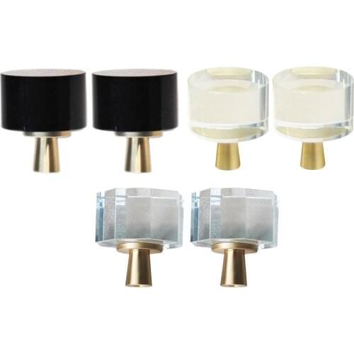 2Pcs Glass Brass Furniture Handles Pull Modern Wardrobe Cabinet Dresser Cupboard Drawer Pulls Knobs