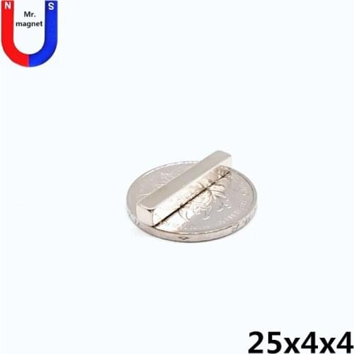 30/100/500pcs 25x4x4 magnet NdFeB rectangle 25*4*4 magnet rare earth magnetic material 25x4x4 mm neodymium magnet permanent cube