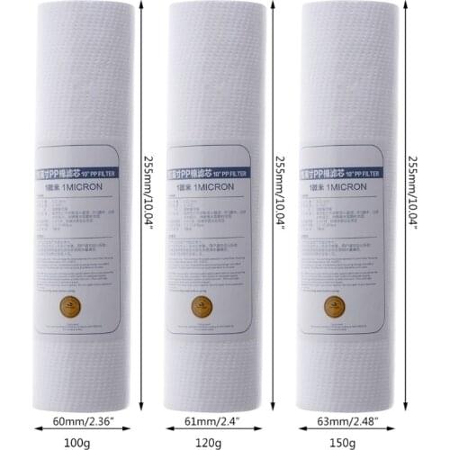 4 stks Waterzuiveraar 10 Inch 1 Micron Sediment Waterfilterpatroon PP Katoen Filter Water Filter Systeem Water Polypropyleen