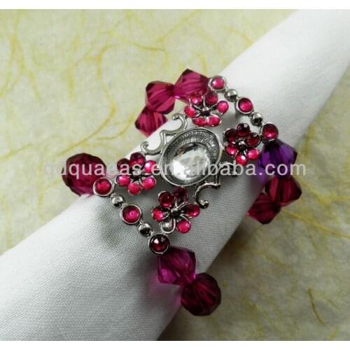 Acrylic beaded wedding napkin ring qn13030501