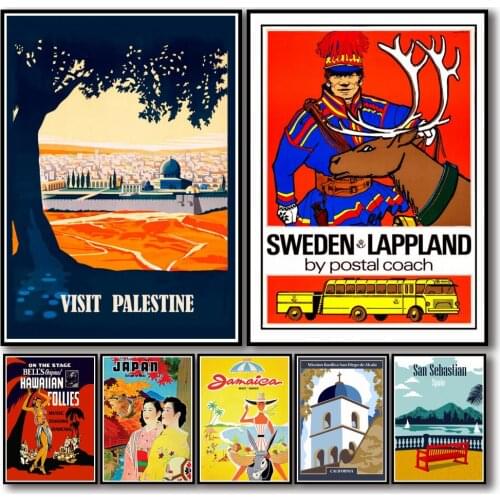 DIY 5D Diamond Painting Full Round Vintage Travel Poster Diamond Mosaic Diamond Embroidery Picture Rhinestone Home Decor Gift