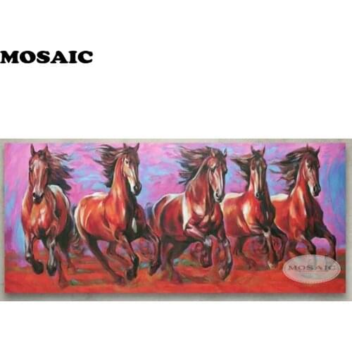 Diy Diamond Painting Cross Stitch Square Diamond Embroidery running horse Full Diamond Mosaic Crafts Home Decor B172
