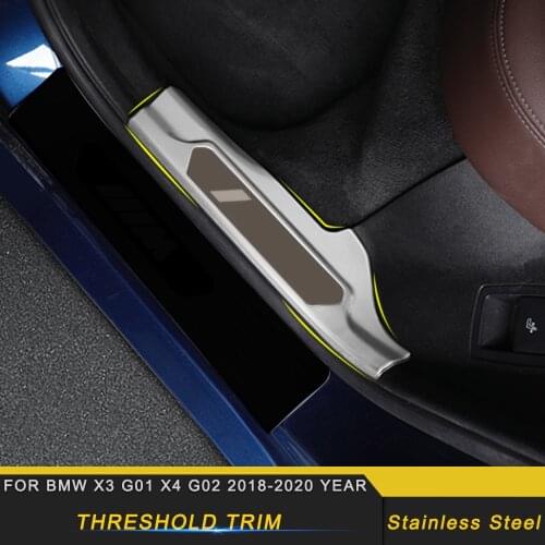 Car Accessories Door Threshold Pad Sills Scuff Plate Welcome Pedal Cover Frame Sticker Trim for BMW X3 G01 X4 G02 2018 2019 2020