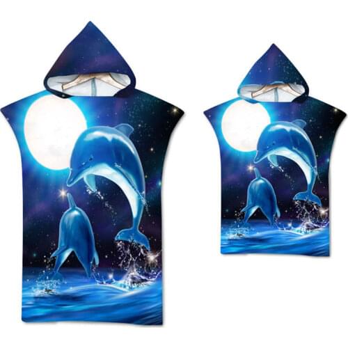 Microfiber Fabric Parent-child Bath Towels Beach Towel Changing Bathrobe Cloaks Hooded Swimming Pool Gym Fitness Bath Towels