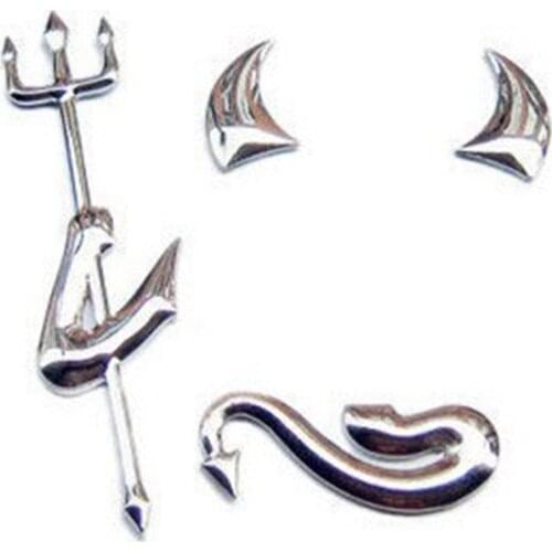 Free shipping AUTOUR 3D Silver High Quality Universal Sticker Car Styling Auto Logos Car decoration Cute Crab Devil for Option