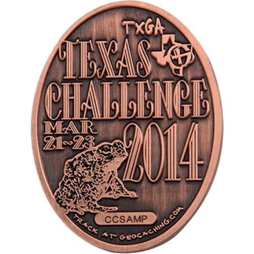 Free Shipping Rose Gold Oval Carving Commemorative Coin