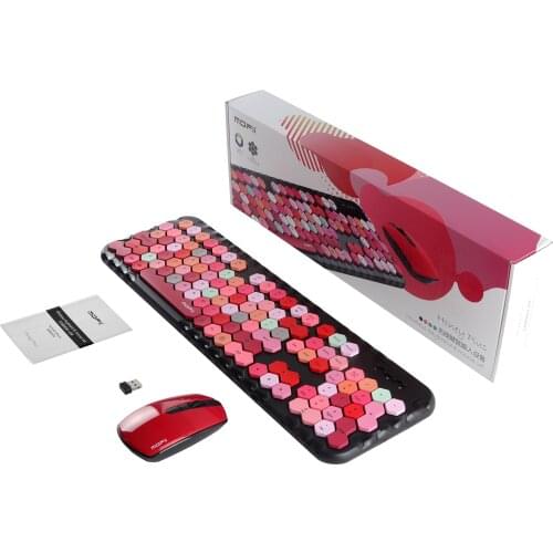 2.4G Honey Plus Gaming Keyboard Mouse Combo Wireless Keyboard and USB Mouse Green Keyboard with Mouse Kit For Tablet Laptop PC